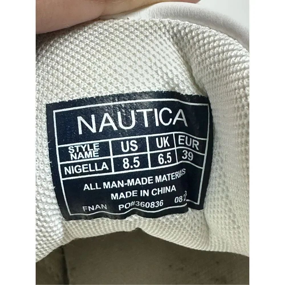 Nautica Nigela Low Top Casual Sneakers Shoes White Womens Size 8,5 Faux Leather - Picture 9 of 10